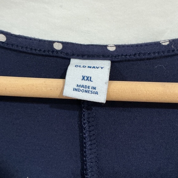 Old Navy Dark Blue and White Dotted Midi Dress - Picture 4 of 6